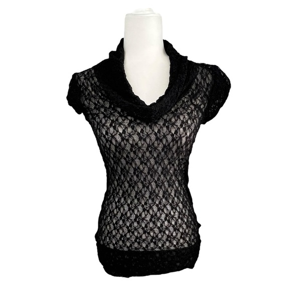Cache Black Lace Top - Picture 1 of 11